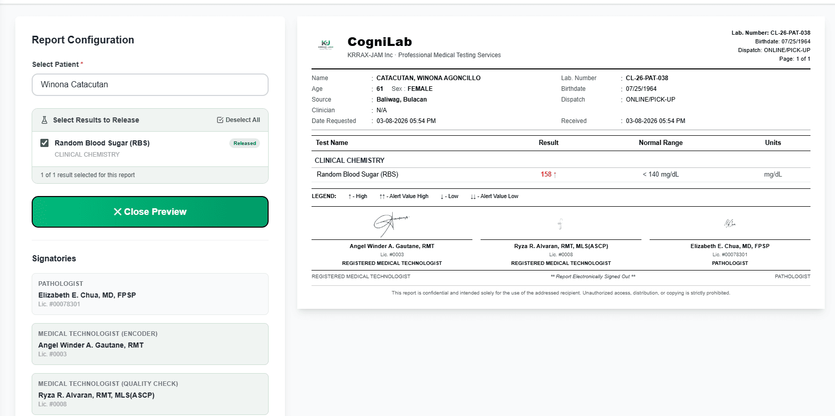 Reports screenshot 1