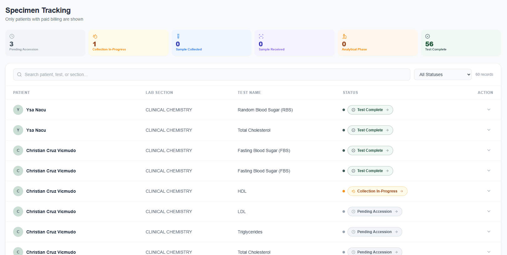 Specimen Tracking screenshot 1